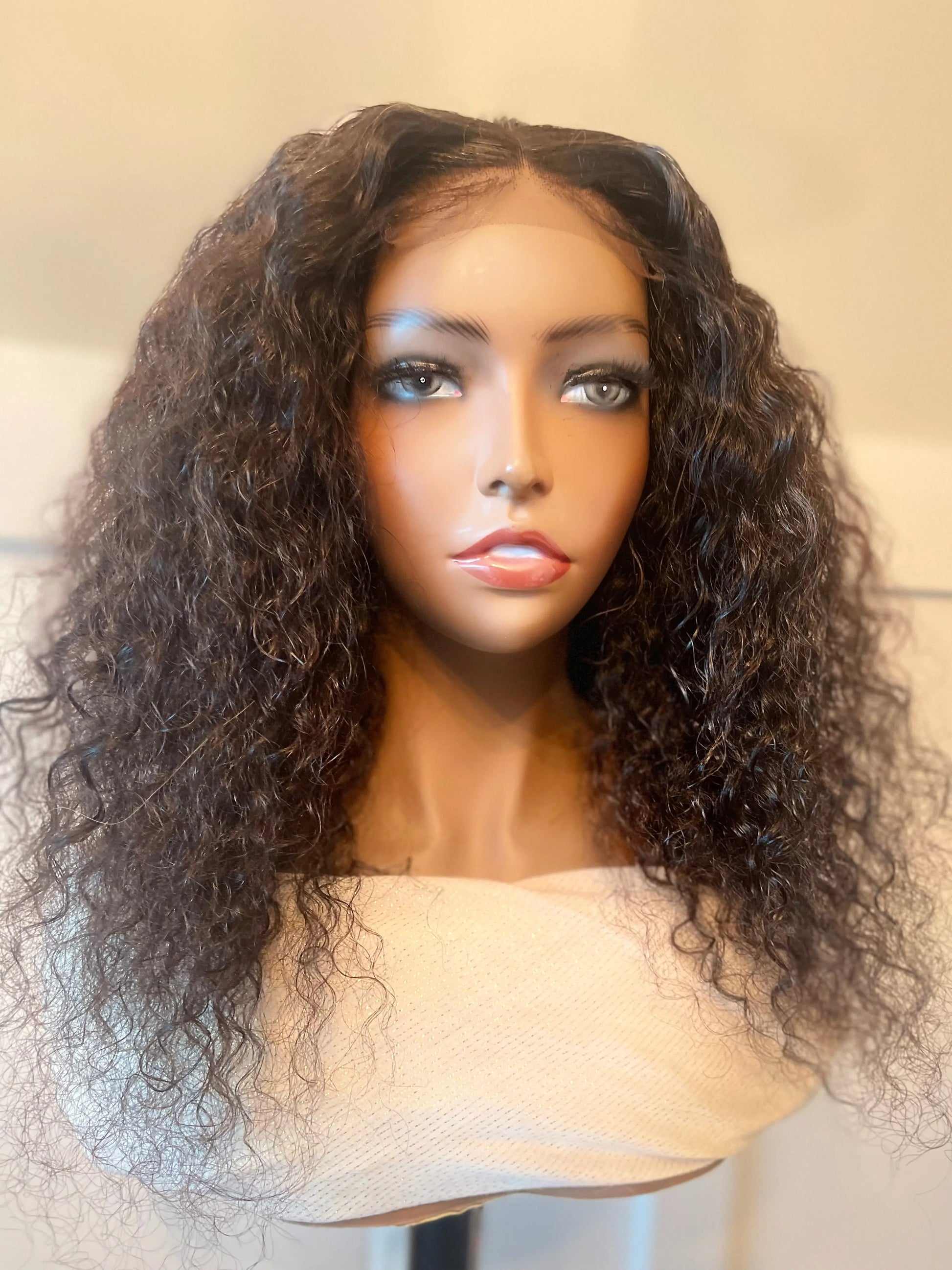 Carla  18in Water Wave Wig Pre-Plucked 100% Human Hair Wig Kymi J's Collection