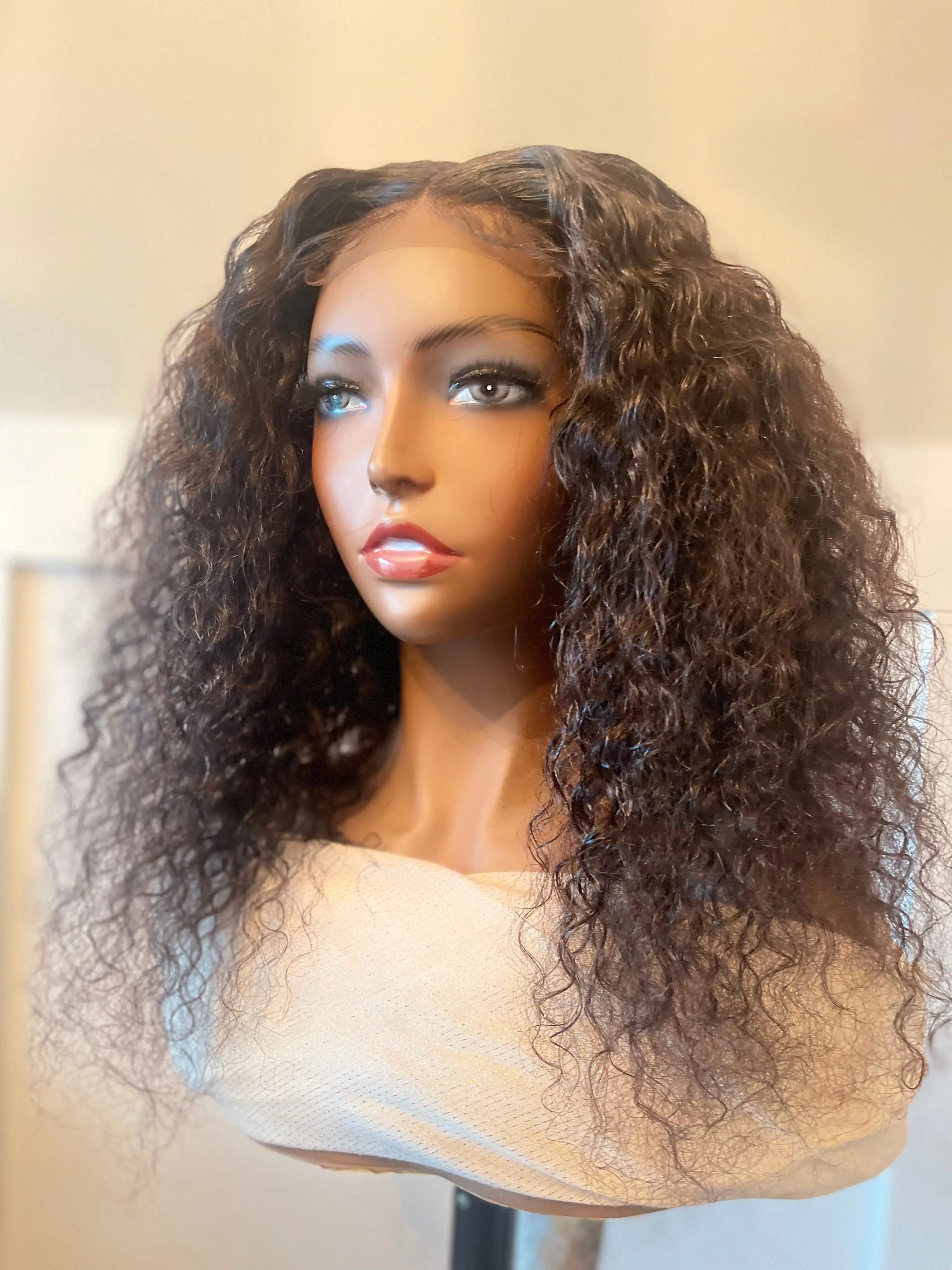 Carla  18in Water Wave Wig Pre-Plucked 100% Human Hair Wig Kymi J's Collection